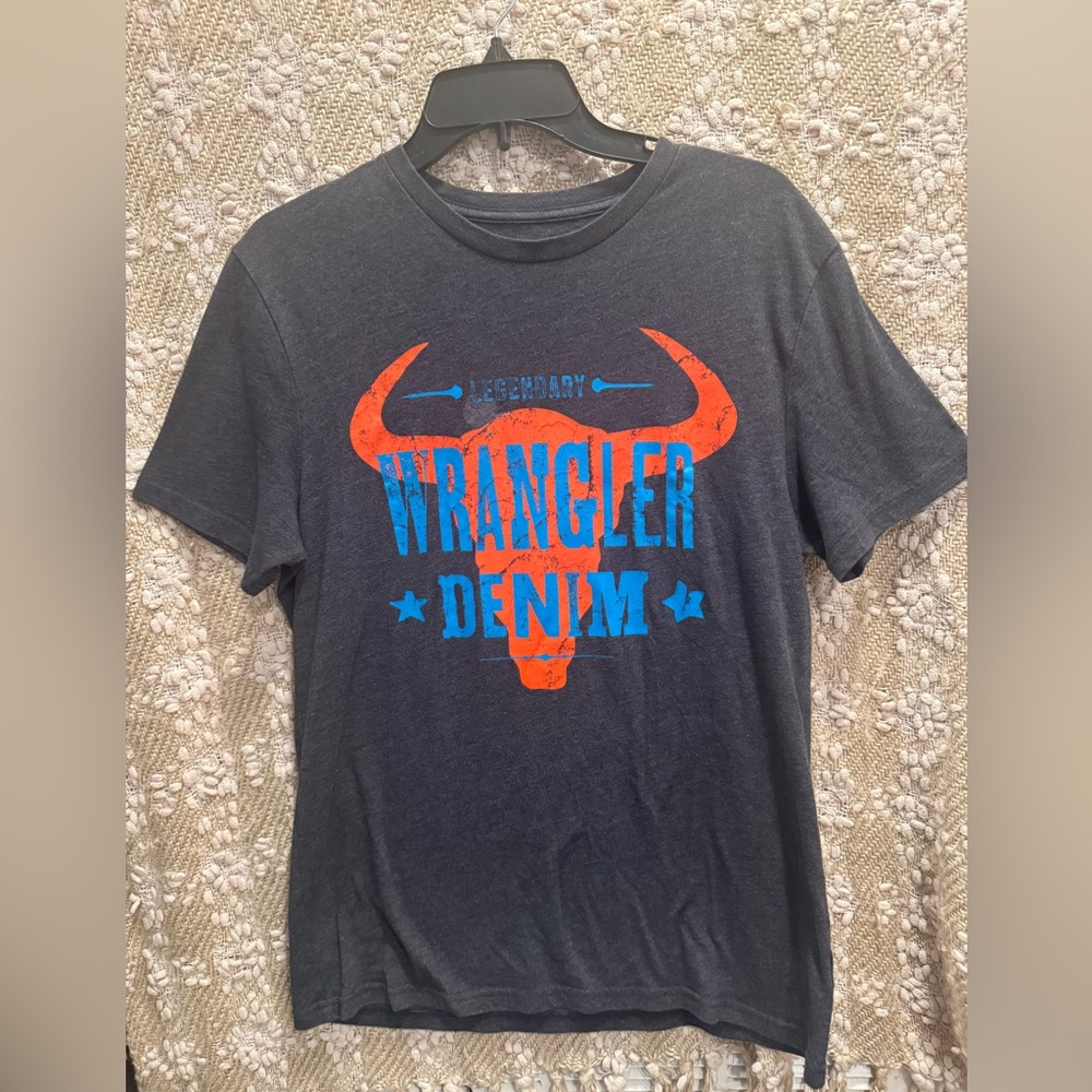 Wrangler Western Mens Short Sleeve Steer Skull Sz S
